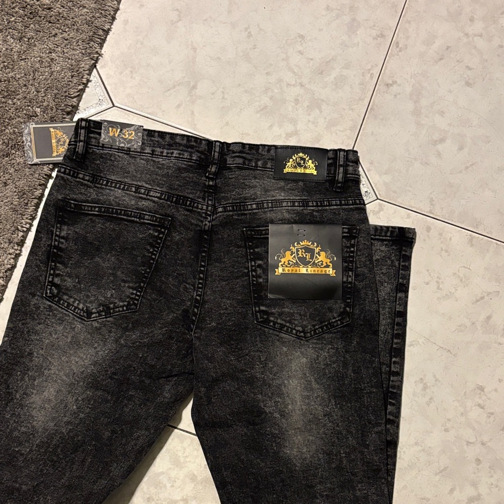 Men's Slim Fit Distressed Jeans - Black, Gray, Blue - Picture 3 of 9